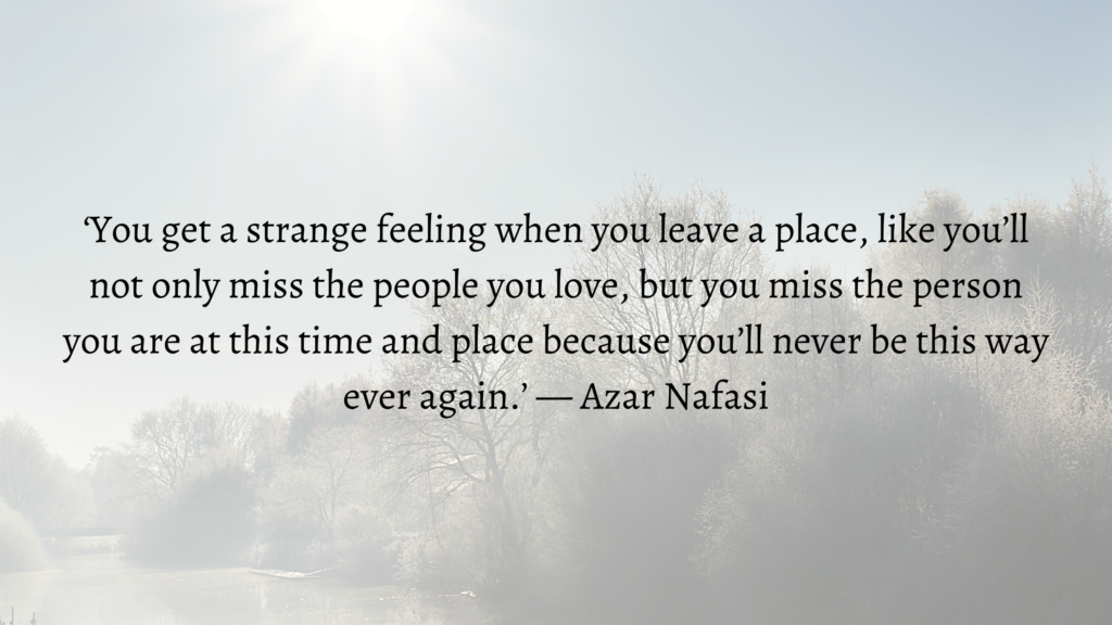 Azar Nafasi quote about travel quote
